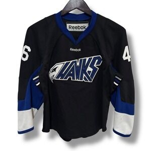 Reebok Youth Boys The Might Ducks Hawks D1 Jersey #46 Garrick Size S/M 18 x 24